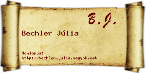 Bechler Júlia névjegykártya